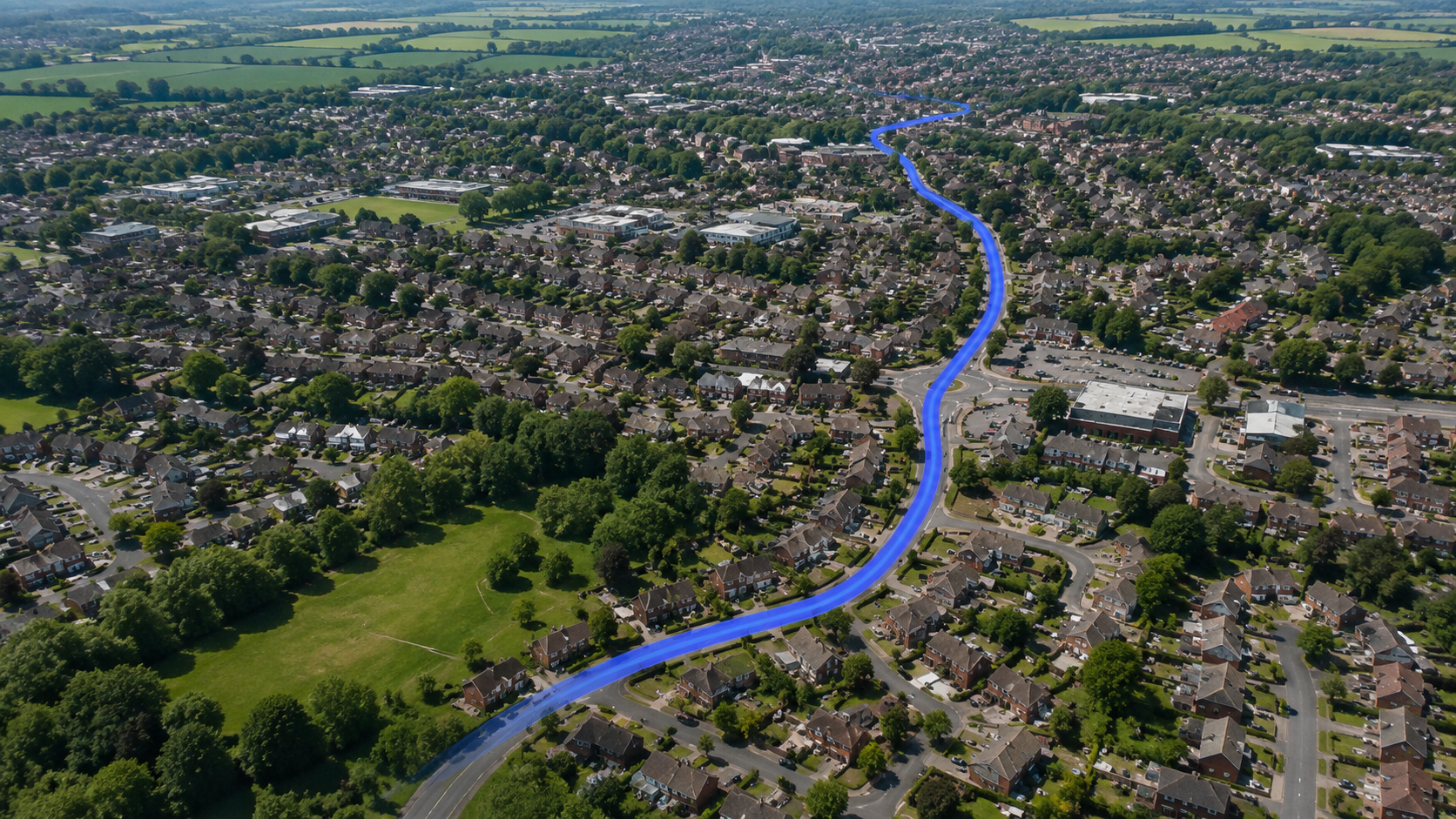 Town centre traffic lights for local route practice