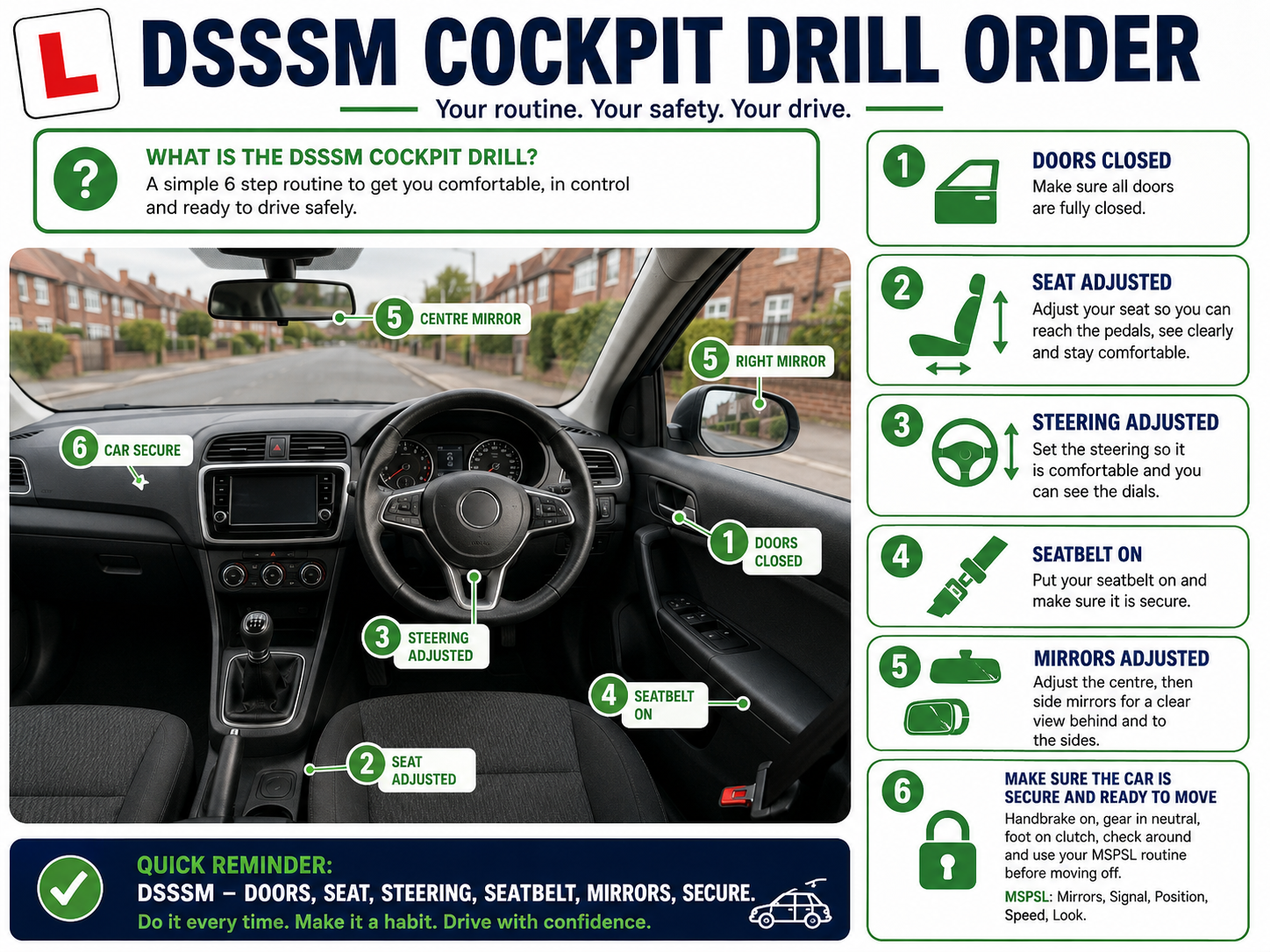 DSSSM cockpit drill order