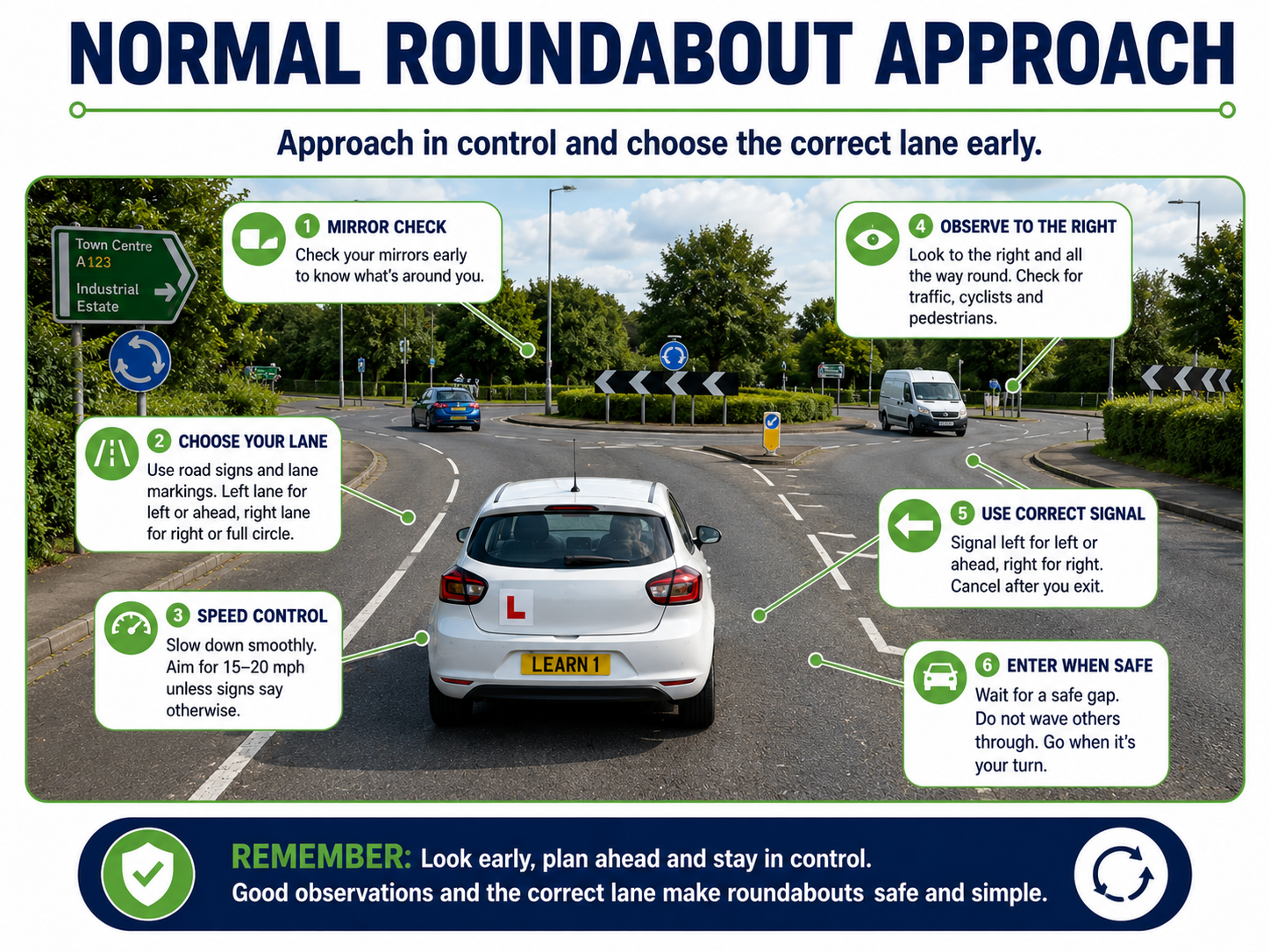 Normal roundabout approach