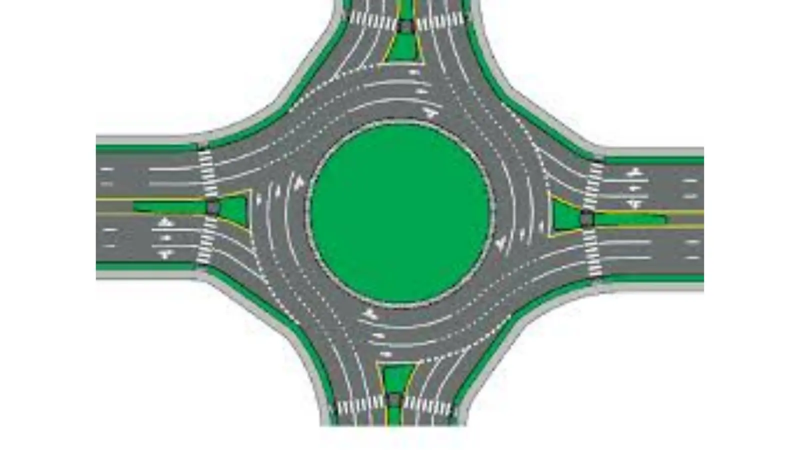 Spiral roundabout follow the paint